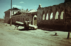 Oroszország, Osztrogozsszk, IL-2 Sturmovik típusú orosz csatarepülőgép., 1942, Fortepan, keleti front, színes, szovjet gyártmány, repülőgép, második világháború, járműroncs, Iljusin-márka, Iljusin IL-2 Sturmovik, Fortepan #73964