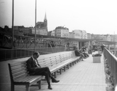 Németország, Hamburg, St. Pauli-Landungsbrücken, hajóállomás., 1965, Romák Éva, kikötő, NSZK, Fortepan #74360