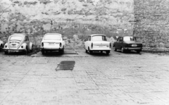 Magyarország, Budapest VIII., Mária utca, SOTE (később Semmelweis Egyetem) parkolója., 1980, Semmelweis Egyetem Levéltára, Trabant-márka, Skoda-márka, Volkswagen-márka, rendszám, Volkswagen Bogár, Budapest, Fortepan #74526