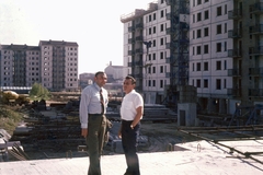 Olaszország, Milánó, Bicocca-negyed a Via Ponale felől a Viale Giovanni Suzzale felé nézve., 1972, Fülöp Imre, Kalocsai István, színes, építkezés, Fortepan #74721