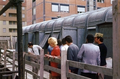 Olaszország, Bologna, a Via Misa 23. építkezése., 1972, Fülöp Imre, Kalocsai István, színes, Fortepan #74732