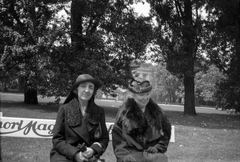 Hungary, Margit Islands, Budapest, háttérben a Spolarich vendéglő (később a Magyar Athlétikai Club klubháza)., 1930, Romák Éva, fashion, hat, women, veil, Fortepan #74758