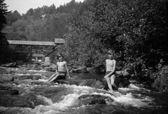 1930, Romák Éva, river, wooden bridge, Fortepan #74764