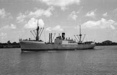 Ukrajna, Reni, Belgion teherhajó., 1964, Drobni Nándor, Droppa Kálmán, hajó, folyó, víztükör, folyópart, vízpart, teherhajó, Hellenic Lines-szervezet, Belgion-hajó, Fortepan #75219