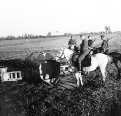 1942, Teller Ferenc, Gergelyi Béla, keleti front, repülőgép, második világháború, járműroncs, katona, lovas, Fortepan #75425