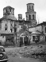 Ukrajna, Kijev, Lavrszka utca, Szent Theodósziosz-templom., 1942, Teller Ferenc, Jankovich Ignác, templom, háborús kár, második világháború, barokk-stílus, pravoszláv templom, Fortepan #75448