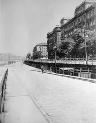 Hungary, Budapest V., pesti alsó rakpart a Dunakorzó alatt., 1946, Fortepan, street view, hotel, lamp post, Budapest, Fortepan #7552