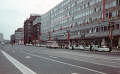 Germany, Dresden, Wilsdruffer Strasse (Ernst-Thälmann-Strasse) a Postplatz felől nézve., 1969, Kristek Pál, colorful, Trabant-brand, GDR, traffic, Fortepan #75551