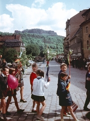 Germany, Königstein, (Szász-Svájc), Bielatalstrasse az Elba felé nézve., 1969, Kristek Pál, colorful, GDR, Fortepan #75655