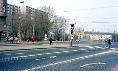 Magyarország, Budapest XIII., Béke tér., 1983, Kristek Pál, színes, Budapest, forgalom, Fortepan #75661