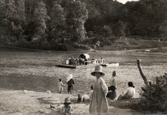 Románia,Erdély, Kelence, Szamos folyó, komp a cikói szorosnál., 1930, Péchy László, révátkelés, Fortepan #75815