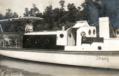 Magyarország,Balaton, Siófok, Tihany motoros yacht., 1913, Péchy László, petróleumlámpa, Tihany hajó, Fortepan #75909