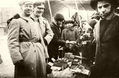 Romania,Transylvania, Sighetu Marmației, Fő tér (Piața Libertății)., 1917, Péchy László, First World War, market, tableau, Fortepan #76004