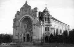 Magyarország, Hódmezővásárhely, Szent István tér, zsinagóga, 1928, Fortepan, zsinagóga, szecesszió, zsidóság, héber írás, Art Nouveau, Dávid csillag, Busch Miklós-terv, Müller Miksa-terv, Fortepan #76047