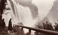 Bosnia and Herzegovina, Jajca, vízesés., 1903, Fortepan, railing, men, hillside, water fall, Fortepan #76304