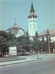 Románia,Erdély, Marosvásárhely, a Városháza és a Kultúrpalota., 1962, Erky-Nagy Tibor, színes, szecesszió, középület, Komor Marcell-terv, Art Nouveau, Jakab Dezső-terv, Fortepan #76591