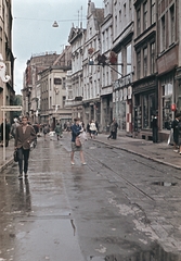 Németország, Rostock, Kröpeliner Strasse a Neuer Markt felé nézve., 1965, Erky-Nagy Tibor, színes, utcakép, életkép, NDK, Fortepan #76624