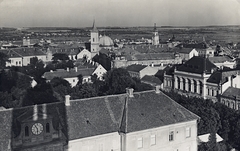 Magyarország, Pécs, kilátás a Székesegyháztól a Széchenyi tér, a Dzsámi és a Városháza felé nézve., 1935, Erky-Nagy Tibor, háztető, árnyék, Fortepan #76665