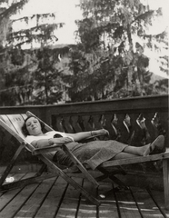 1931, Fortepan, portrait, terrace, relaxation, summer, woman, deck chair, Fortepan #77051