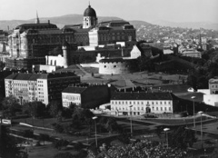 Magyarország, Budapest I., kilátás a Gellérthegyről a Budavári Palota (korábban Királyi Palota) felé., 1970, Simon Gyula, látkép, Budapest, Fortepan #77659