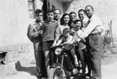 1955, Lukács Zsolt, motorcycle, family, Fortepan #77695