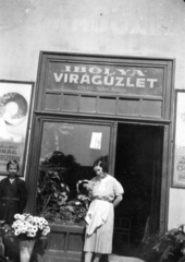 Magyarország, Szeged, Széchenyi tér 9., 1935, Plesovszki Ákos, üzletportál, virágcsokor, virágárus, virágbolt, Fortepan #77758