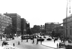 Magyarország, Budapest V.,Budapest VII., Károly körút (Somogyi Béla út) a Deák Ferenc térről nézve., 1948, Mihalik István, villamos, Budapest, utcakép, forgalom, Fortepan #77920