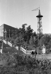 Ukrajna, Dnyipro, ejtőernyős ugrótorony a Lazar Hloba (Valerij Cskalov) parkban., 1941, Berkó Pál, második világháború, lépcső, torony, ejtőernyős, ugrótorony, keleti front, Fortepan #78374