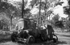 Ukrajna, 1941, Berkó Pál, magyar gyártmány, második világháború, traktor, járműroncs, rendszám, H.S.C.S.-márka, HSCS KV-40, keleti front, Fortepan #78388