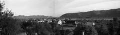 Románia,Ukrajna, látkép Aknaszlatina felől a Tisza és Máramarossziget felé., 1939, Berkó Pál, parasztház, panorámakép, Fortepan #78540