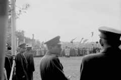 Magyarország, Budapest VIII., Fiumei úti Nemzeti Sírkert (Kerepesi temető), Rajk László, Pálffy György, Szőnyi Tibor és Szalai András újratemetése 1956. október 6-án., 1956, Berkó Pál, Budapest, tányérsapka, Fortepan #79389