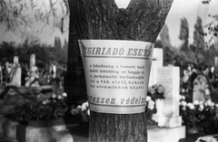 Hungary, 1944, Berkó Pál, poster, cemetery, air defense, Fortepan #79482