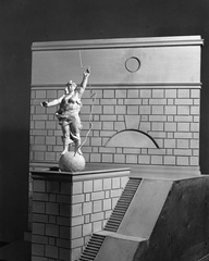 Hungary, Illés Gyula szobrászművész szoborterve a Tiszalöki Vízerőműhöz., 1954, UVATERV, sculpture, model, Fortepan #79572