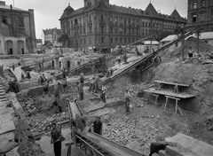 Hungary, Győr, a vasútállomás építkezése., 1955, UVATERV, construction, train station, train station, Fortepan #79664