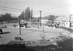 Magyarország, Diósgyőr, Miskolc, Újgyőri főtér (Lenin tér)., 1957, UVATERV, villamosmegálló, Fortepan #79703