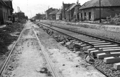 Magyarország, Budapest XXI., II. Rákóczi Ferenc út, a csepeli gyorsvasút építése., 1950, UVATERV, HÉV, Budapest, Fortepan #79901