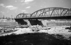 Magyarország, Budapest IX.,Budapest XXI., Ráckevei (Soroksári)-Duna, a Kvassay híd bővítése a csepeli gyorsvasút kiépítésekor., 1950, UVATERV, Budapest, híd, hídépítés, Fortepan #79903