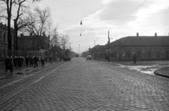 Magyarország, Budapest IV., Váci út a Kemény Zsigmond utca torkolatánál, a Tungsram (később GE Hungary) előtt., 1960, UVATERV, Budapest, Fortepan #80063