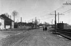 Magyarország, Budapest XX., Helsinki (Dózsa György) út a Nagysándor József utca torkolatánál a Grassalkovich (Marx Károly) út felé nézve., 1960, UVATERV, Budapest, Fortepan #80093