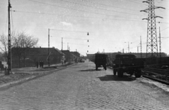 Magyarország, Budapest XX., Soroksári út, a balra látható Határ út torkolatától tovább a Helsinki út., 1960, UVATERV, teherautó, Budapest, Fortepan #80096