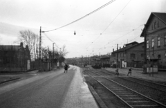 Magyarország, Budapest XI., Fehérvári (Szabadság) út, jobbra Budafok kocsiszín., 1960, UVATERV, Budapest, Fortepan #80125