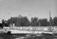 Magyarország, Debrecen, Nagyerdői Gyógyfürdő., 1951, UVATERV, strand, uszoda, víztorony, kupola, Borsos József-terv, Fortepan #80153