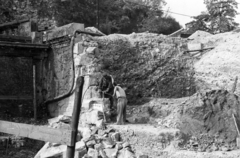 Magyarország, Budapest I., a lerombolt Erzsébet híd támfalának bontása a budai hídfőnél., 1962, UVATERV, Budapest, Fortepan #80326