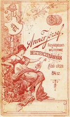 Szlovákia, Besztercebánya, Alsó utca 84., Anner József fényképészeti műterme., 1900, Fortepan, műterem, fényképész, hátlap, Fortepan #81011