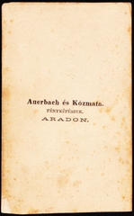 Románia,Erdély, Arad, Auerbach és Kózmata fényképészek, 1900, Fortepan, műterem, fényképész, hátlap, Fortepan #81014