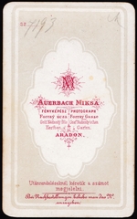 Románia,Erdély, Arad, Forray utca, Auerbach Miksa fényképész., 1900, Fortepan, műterem, fényképész, hátlap, Fortepan #81016