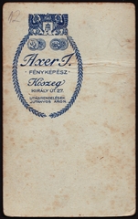 Magyarország, Kőszeg, Király út 27., Axer J. fényképész., 1920, Fortepan, műterem, fényképész, hátlap, Fortepan #81018