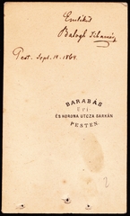 Magyarország, Budapest V., Petőfi Sándor (Úri) utca - Régi posta (Korona) utca sarok, Barabás fényképész., 1900, Fortepan, műterem, fényképész, hátlap, Budapest, Fortepan #81023