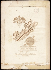 Magyarország, Székesfehérvár, Nádor utca, Bartos M. fényképész., 1900, Fortepan, műterem, fényképész, hátlap, Fortepan #81026