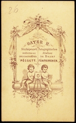 Magyarország, Pécs, Bayer Henrik fényképészeti műterme., 1900, Fortepan, műterem, fényképész, hátlap, Fortepan #81029